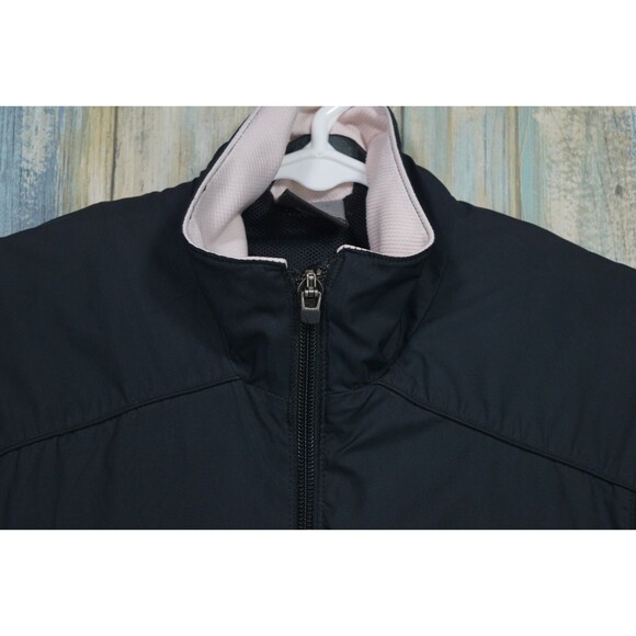 Nike Vintage Black Pink Lined Windbreaker Women's Size M 8-10 Reflective Mesh - Picture 5 of 11